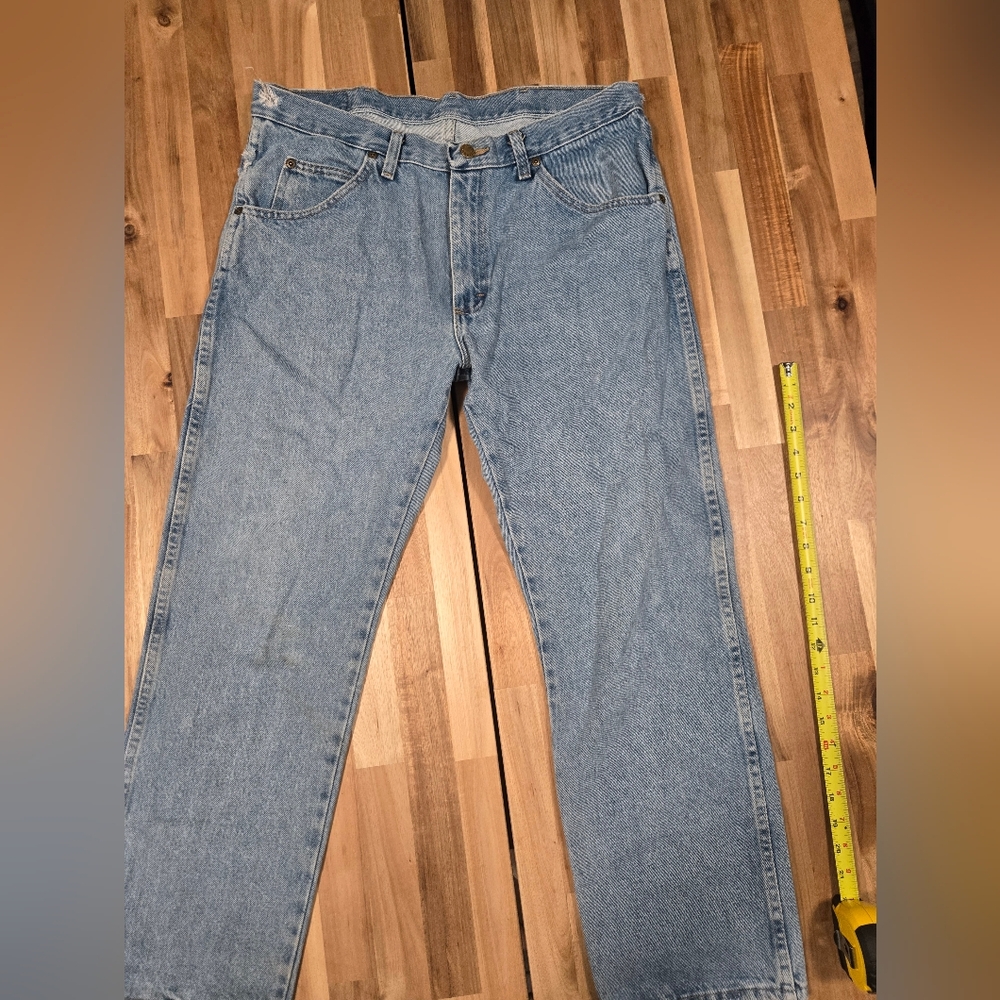 Vintage Distressed Wrangler Light Blue Straight Leg Jeans